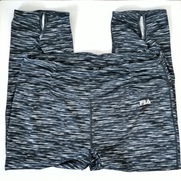Fila Pants - Fila capri athletic yoga pants keyhole ruch cuff L